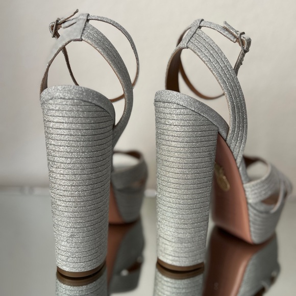 New Aquazzura Sundance Platform Glitter Sandals 40 $950 - Picture 13 of 14
